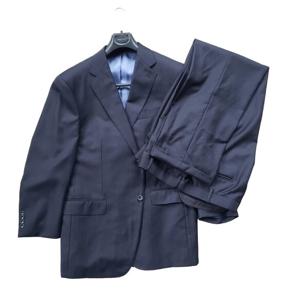 42R Dino Filarte Wool Navy Pinstripe Suit - Picture 1 of 14